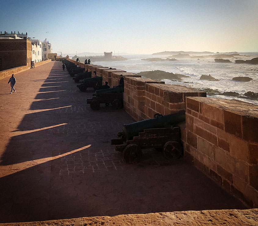 Essaouira Vistas mar y muralla con cañones